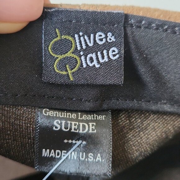 OLIVE & PIQUE | Genuine leather suede hat beige adjustable - Picture 5 of 5